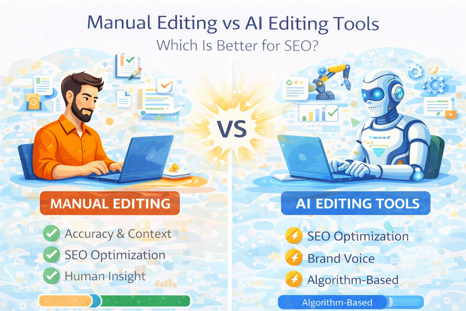 Manual Editing vs AI Editing Tools: Which Is Better for SEO?