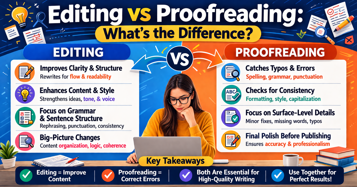 Editing vs Proofreading: What’s the Difference?