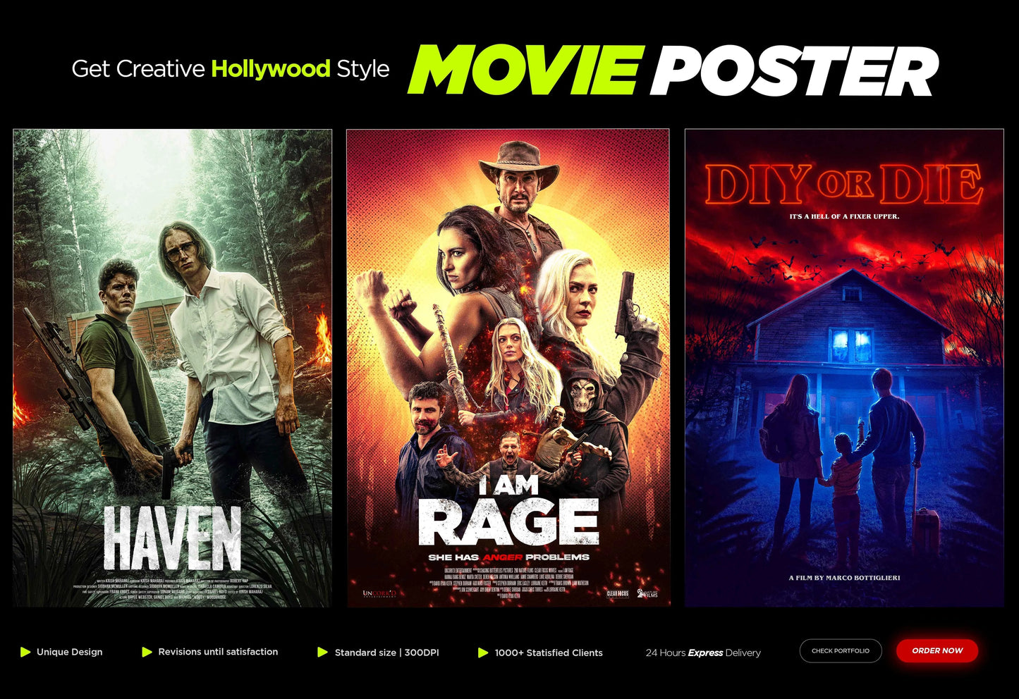 I will design a professional movie poster