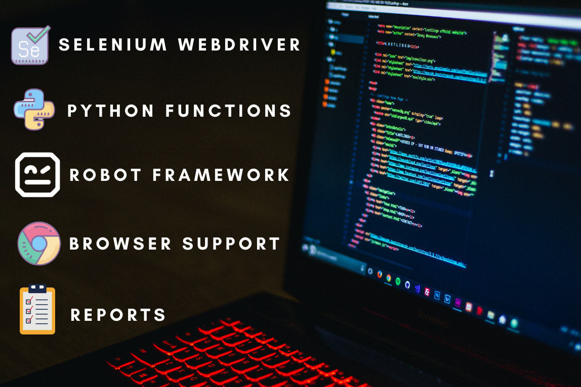 I will implement test automation using selenium and robot framework