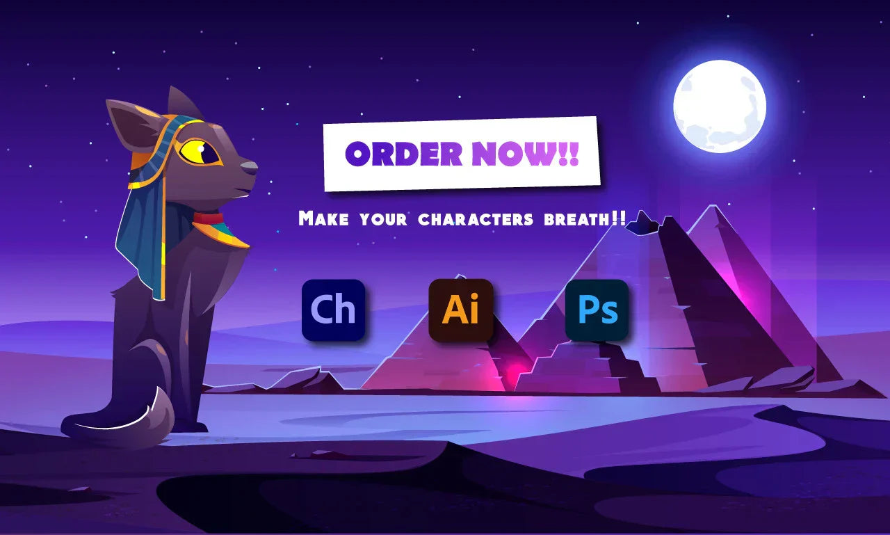 I will design 2d cartoon characters and make an animation video-15 seconds animation