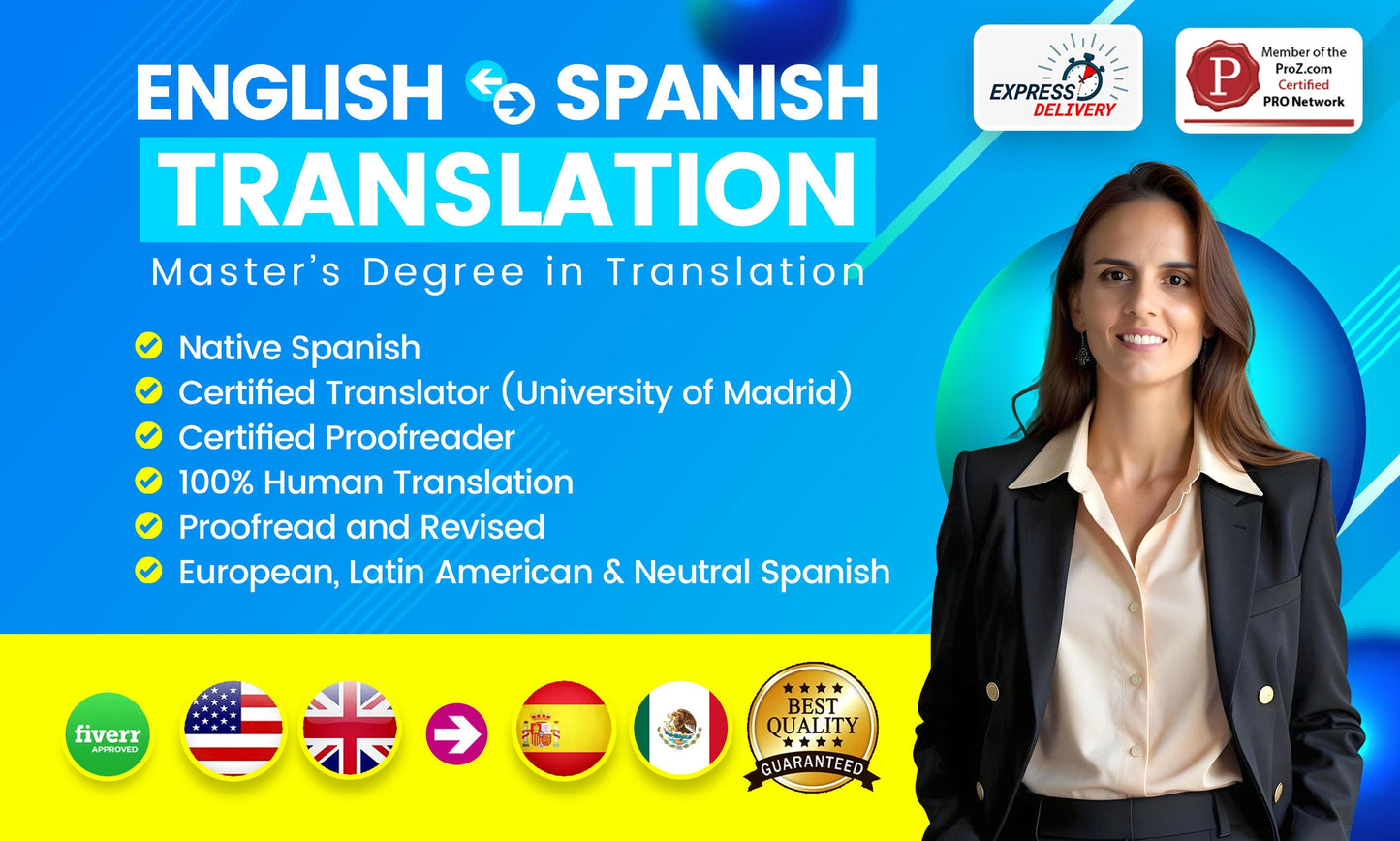 I will translate English to Spanish (4000 words)