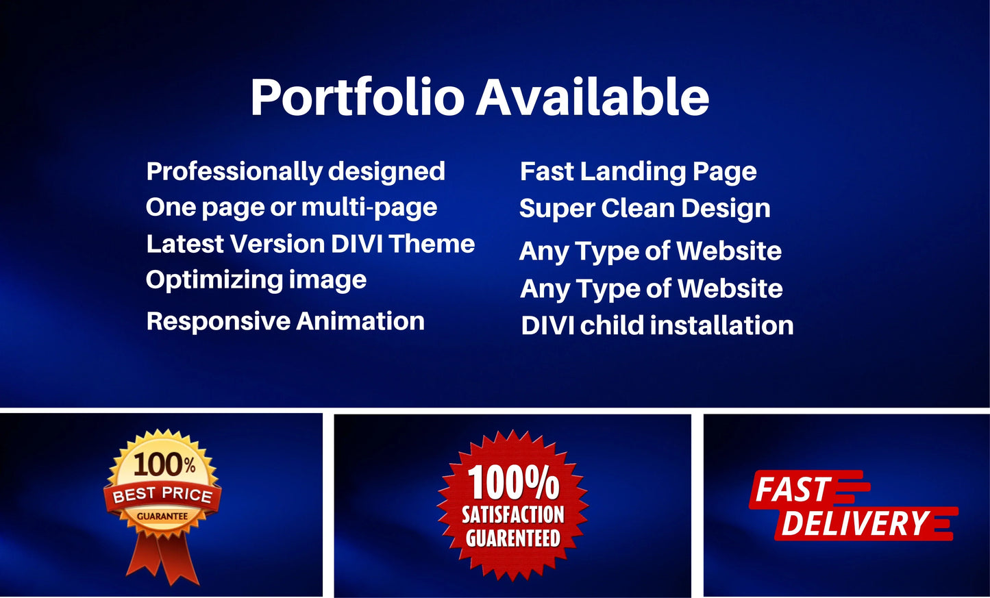 I will design unique wordpress website with divi theme (1 page)