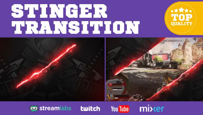 I will create stinger transition screen for kick twitch youtube gaming