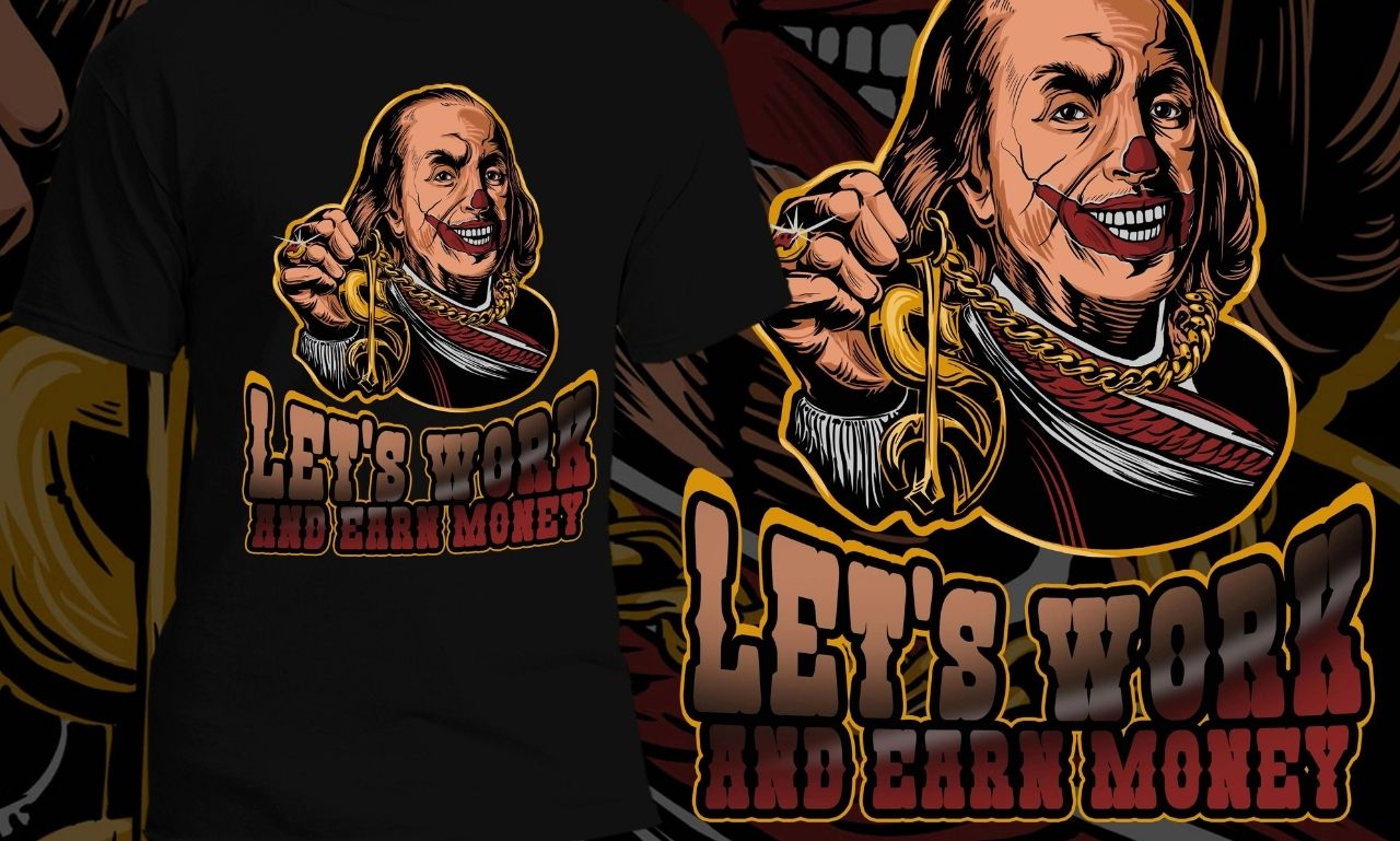 I will create t shirt design with badass character illustration