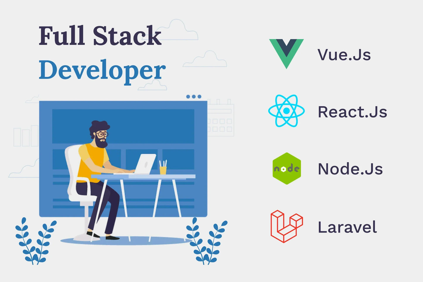 I will be your full stack developer vue js nuxt js react js laravel (10 pages)