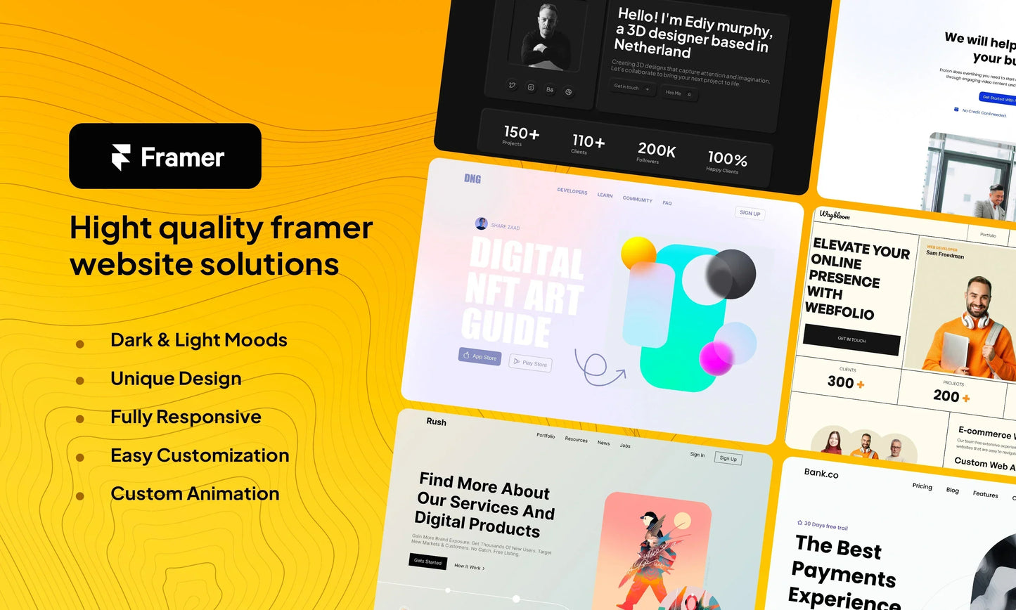I will build or redesign responsive framer website, figma to framer (1 page)