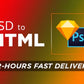 I will convert psd to html ai xd to html figma to html bootstrap 5 responsive website (1 page)