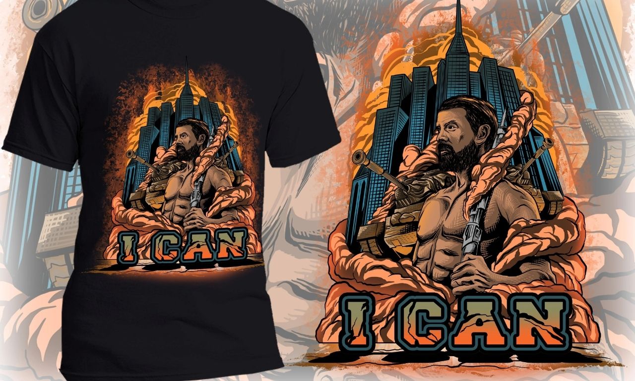 I will create t shirt design with badass character illustration