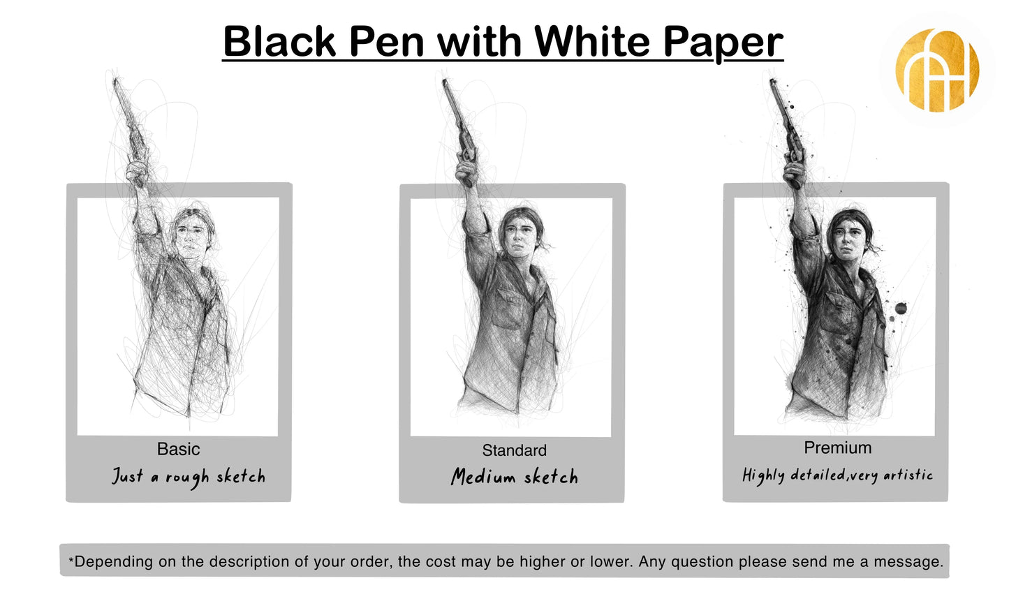 I will draw scribble sketch illustration, as you wish