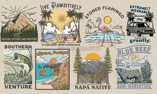 I will do hand drawn vintage illustration for your brand