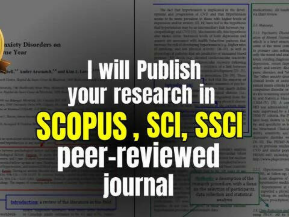 I will Publish your rearch paper for scopus, sci, ssci indexed journals (1 paper publishing)