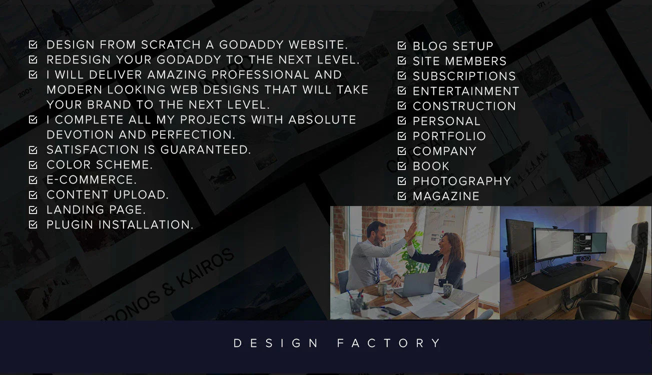 I will do custom godaddy web design or redesign, godaddy store and godaddy website SEO (1 page)