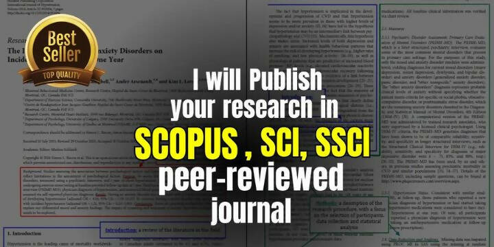 I will Publish your rearch paper for scopus, sci, ssci indexed journals (1 paper publishing)