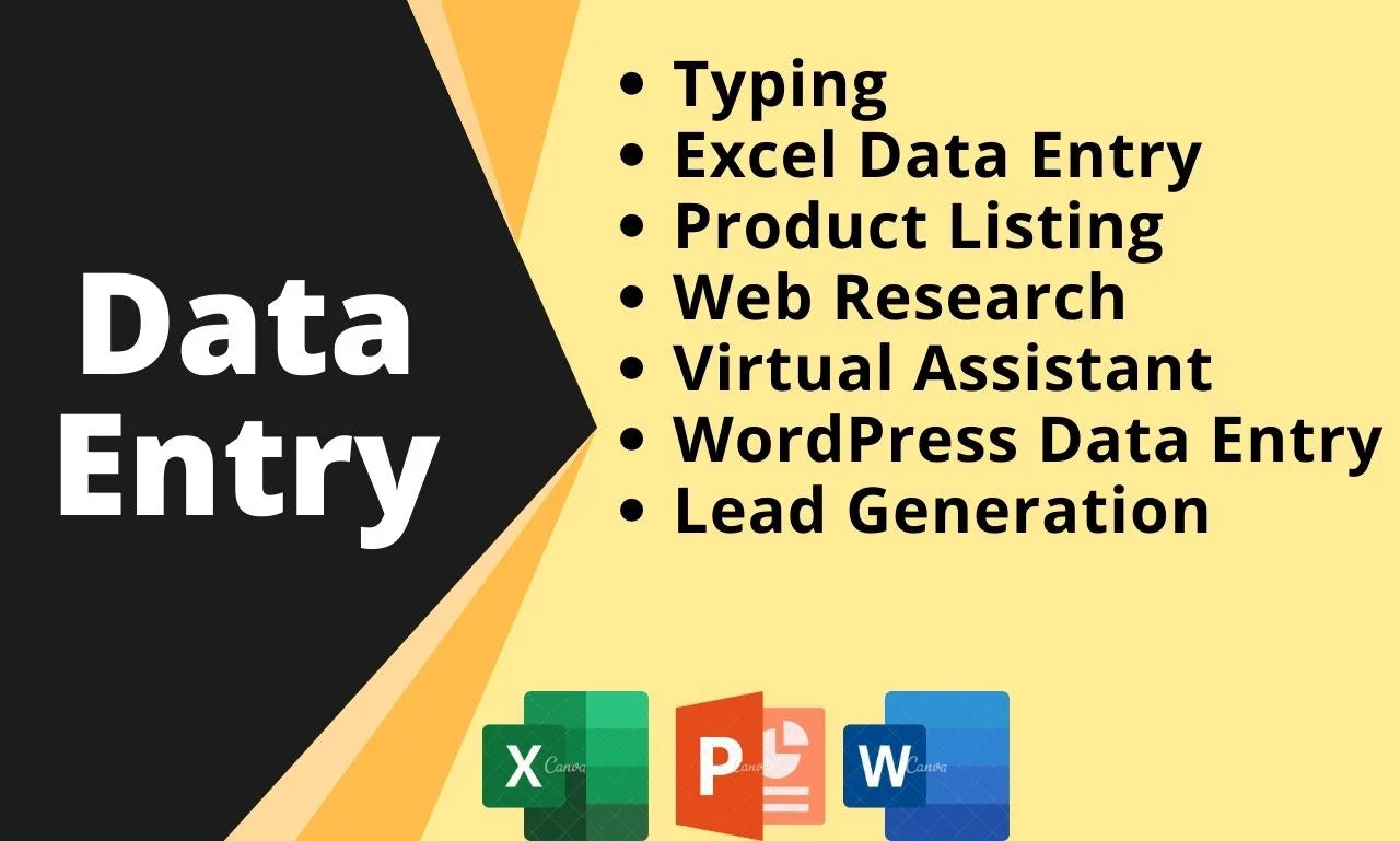 I will do excel data entry, copy paste, typing, web research-5 hours of work