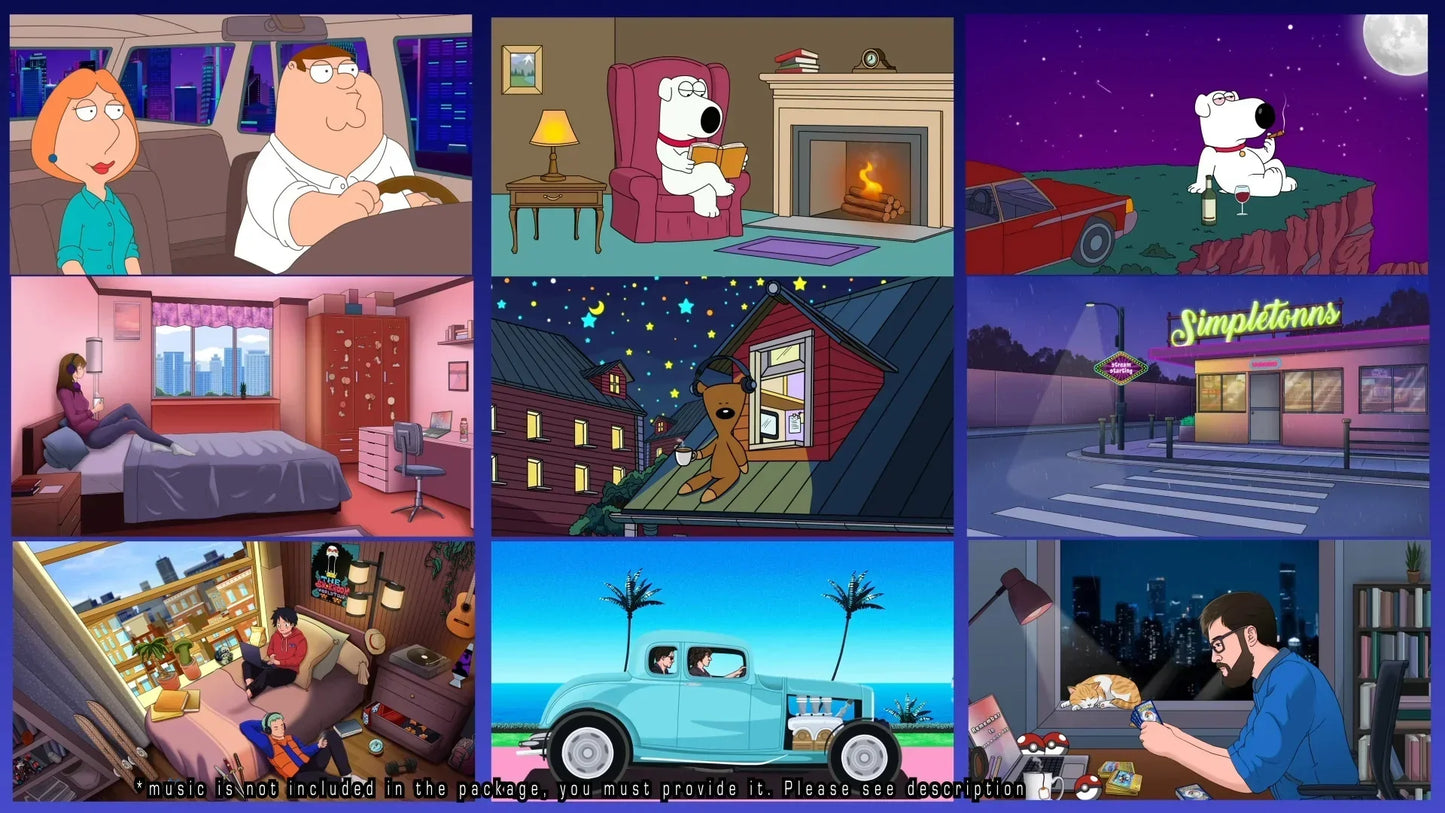 I will create lofi loop animation illustration and animated gif