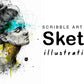 I will draw scribble sketch illustration, as you wish