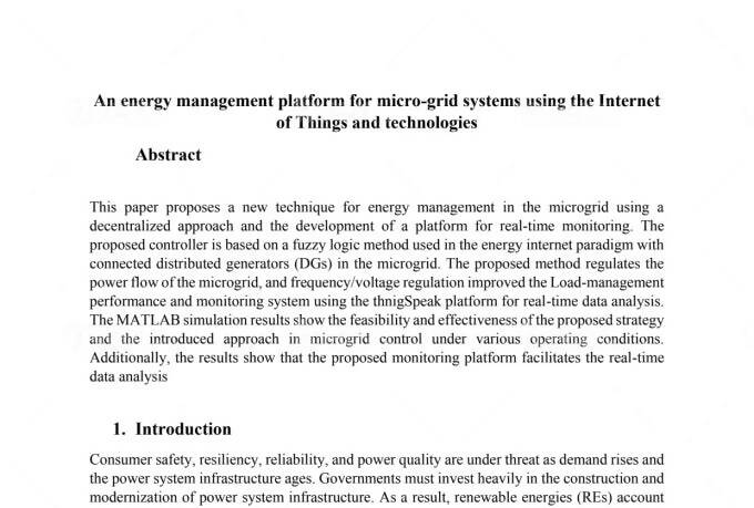 I will write a scientific paper on microgrid system for you (1 paper writing)