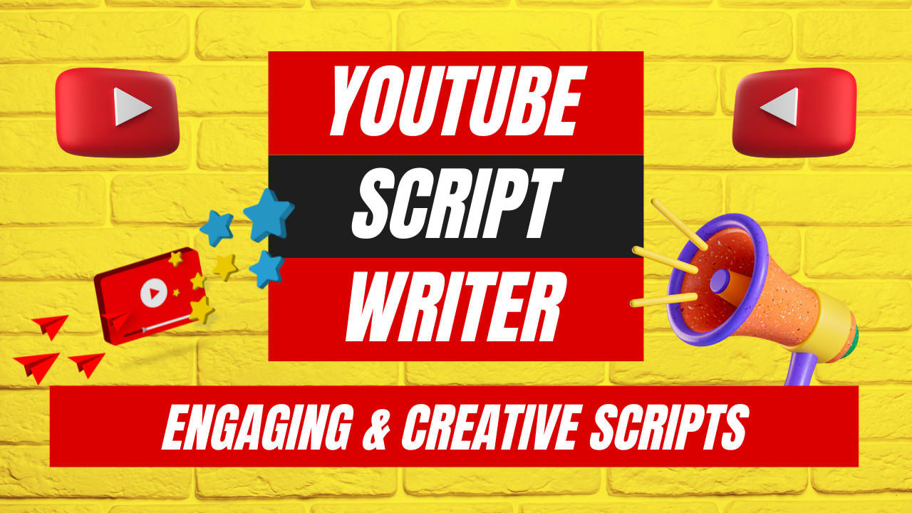 We will be the best professional writer for your YouTube scripts (Script Upto 1500 words)